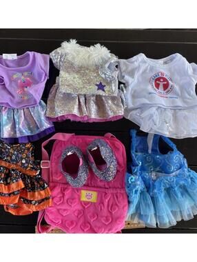 Build A-Bear BAB Lot of Clothes Dresses, Boots, & Backpack Carrier